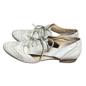 Vintage Inspired Lace-Up Leather Oxford Flats Women’s 8, Academia Preppy Size 8